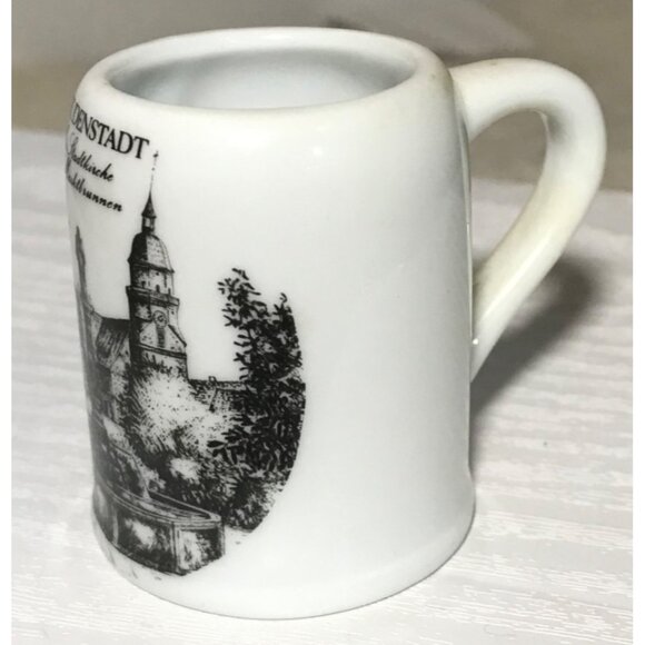 Vintage Royal Porzellan Bavaria KPM Germany Miniature Mug Freudenstadt Scene 2" - Picture 3 of 6